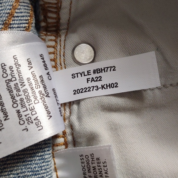 J. Crew 28P Demi Boot Crop Distressed Cotton Tencel Blend Blue Jeans - Picture 12 of 16